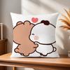 Couple Comfortable Soft Pillow Case for Sofa Bear Cartoon Kawaii Living Room Home Office D-dudu Decor Protective Covers b-Bubu