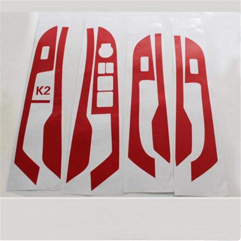 Автомобильные наклейки из карбонового волокна на дверные панели и подлокотники, автоаксессуары для KIA Rio K2