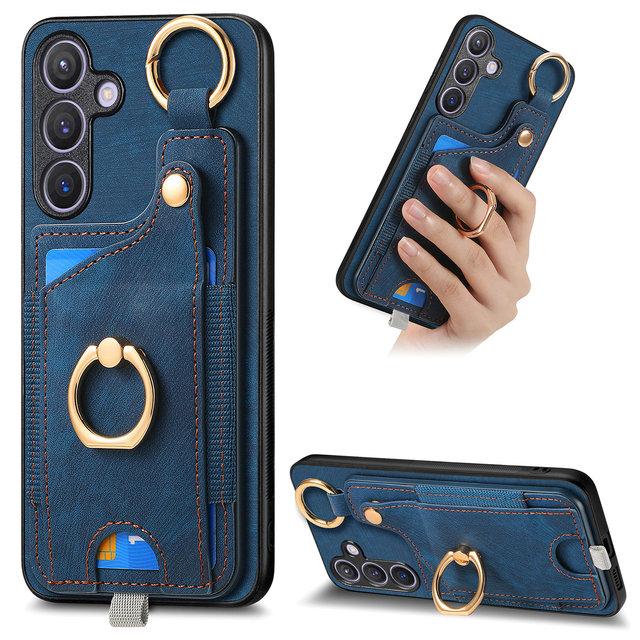 Модный кожаный чехол-кошелек с магнитными картами для Samsung Galaxy S24 Ultra S21 FE S22 S23 Plus A30/20/22/32/33 M10S A14 A25 A34 A15 A25