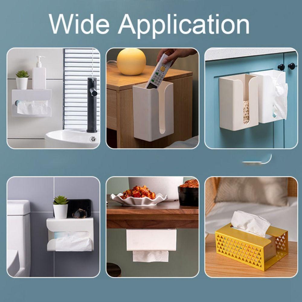 Самоклеящаяся настенная коробка для салфеток Компактная коробка для хранения салфеток для гостиной