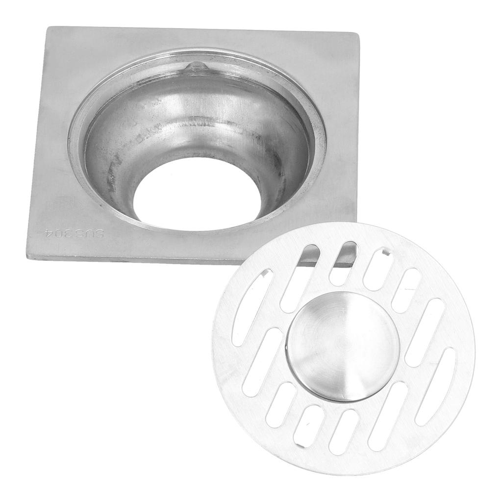 Stainless Steel Floor Drain Self Sealing Washing Machine Floor Strainer for Kitchen BathroomHigh Gloss Dual Use