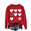 Женская повседневная мода ко Дню святого Валентина с принтом, длинным рукавом, круглым вырезом, толстовки, пуловеры, топы
