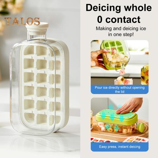 Лоток для льда с крышкой, эффективная форма для приготовления льда для морозильника, легкое извлечение, бесконтактная заливка кубиков льда для напитков, кофе, коктейлей