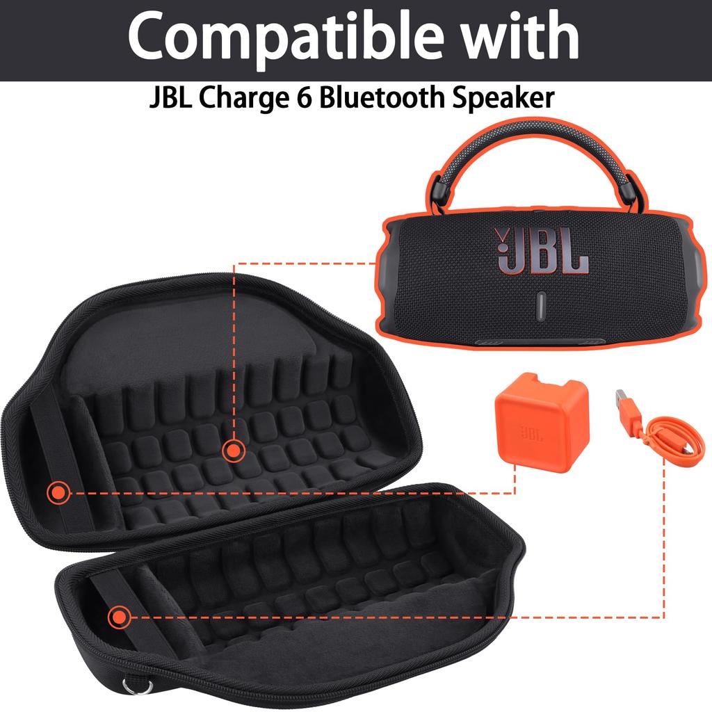 (Только случай) Портативный чехол для хранения Bluetooth-колонки JBL Charge 6, черный - co2CREA