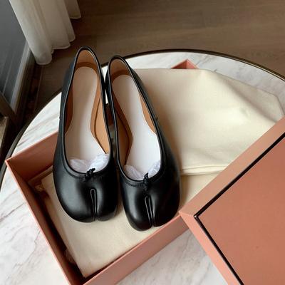 Туфли кожаные свиные ножки туфли с раздвоенным носком персонализированные женские одинарные туфли с плоским дном и небольшим горлом