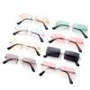 Trendy Rimless Summer Eyewear Rectangle Sun Glasses Square Sunglasses Fashion Sunglasses Shades