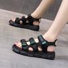 Туфли-клёпки на платформе сандалии женские 2024 новые летние феи ветровые сандалии женские плоские повседневные пляжные туфли