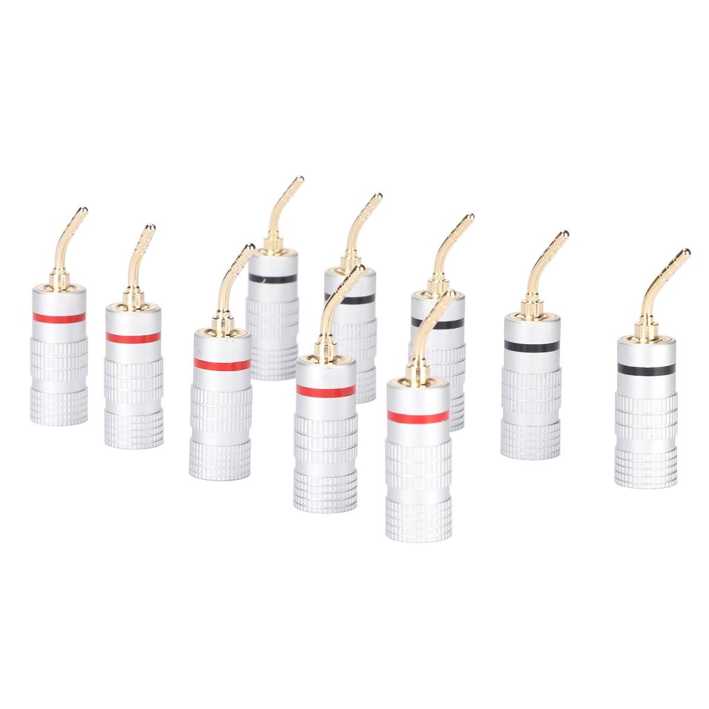 10pcs Banana Plug Needle Type Professional 24K Gold Plated Speaker Wire Connectors for Speaker Wire Home Theatre