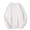 Trendy Women's White Loose Round Neck Sweatshirt - Long Sleeve, Solid Color, Autumn/Winter Style