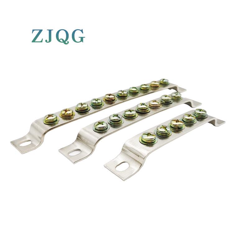Available: Zero Ground Terminal Block with Copper Busbar - 25mm Wide, 3, 5, 7, & 10 Holes with Screws