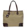 Used Tote Bag Canvas/leather Beige Brown Logo