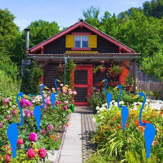 Фламинго Орнамент Устойчивый к атмосферным воздействиям Реалистичный Железный Вихрь Птица Статуя Фламинго Украшение Сада