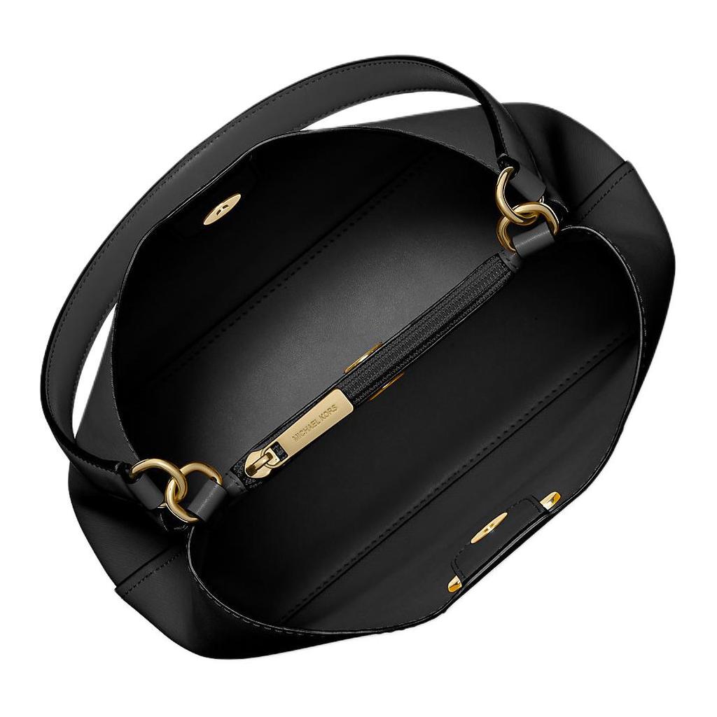 Michael Kors MK Pratt Логотип Магнитная застежка Покрытие из холста Сумка-тоут На плечо Средняя Женские сумки Черный 35S4G3FS2I-BLACK