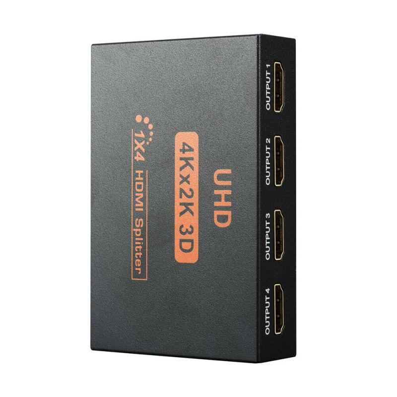 Ultra HD 4K 4 Port HDMI Splitter 1x4 Repeater Amplifier 1080P 3D Hub 1 In 4 Out
