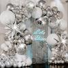 134Pcs Silvery White Balloon Set Explosion Star Disco Aluminum Foil Arch For Birthday Party Party Wedding Decoration