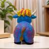 Фигурка Хайлендской коровы из смолы, многоцветная, миниатюрное украшение коровы, расписанная вручную статуэтка Хайлендского скота для декора фермерского дома, дома, офиса, рабочего стола