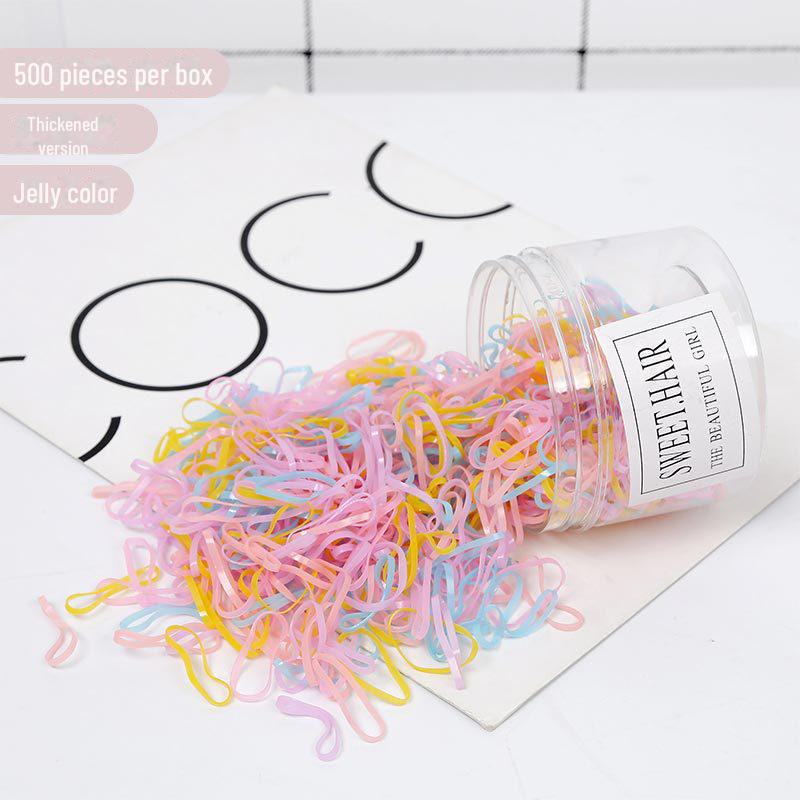 500 прочных черных резинок для волос для детей — бережные к волосам, прочные, толстые, одноразовые