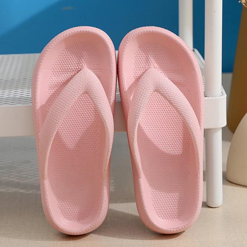 Fashion Flip Flops Wholesale Summer Casual Thong Slippers Outdoor Beach Sandals EVA Flat Platform Comfy Shoes Women Couple Thick Soled