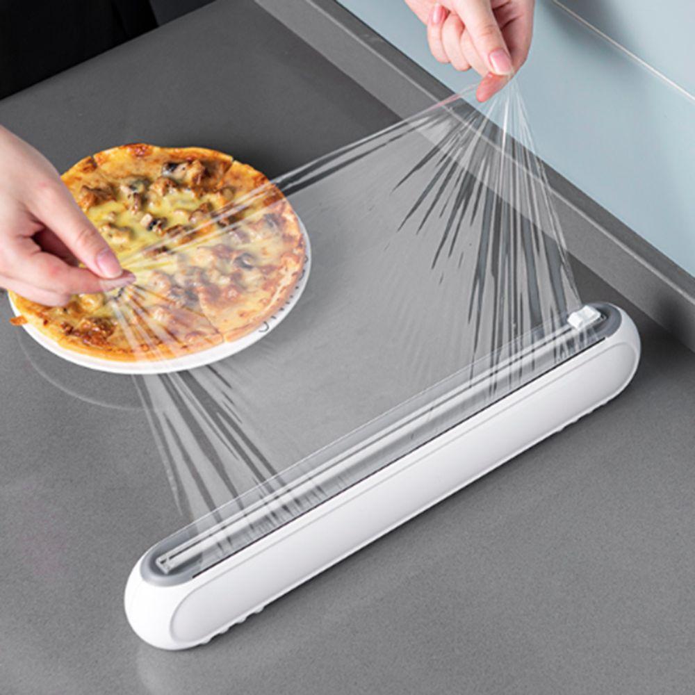 with Suction Cup Magnetic Cling Film Cutting Box Refillable Plastic Wrap Dispenser Baking Paper