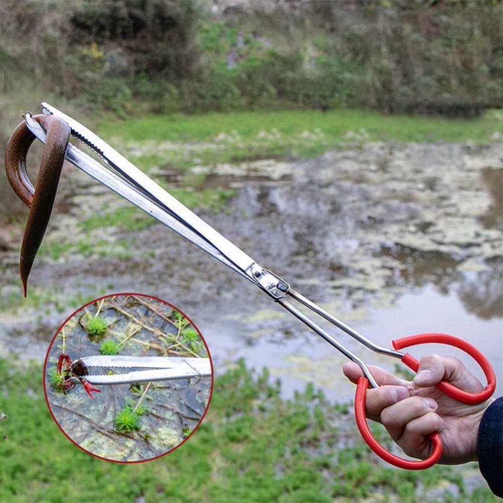 Extra Long Anti-slip Tooth Clamp Red Handle Seafood Hand Tool Ricefield Eel Fishing