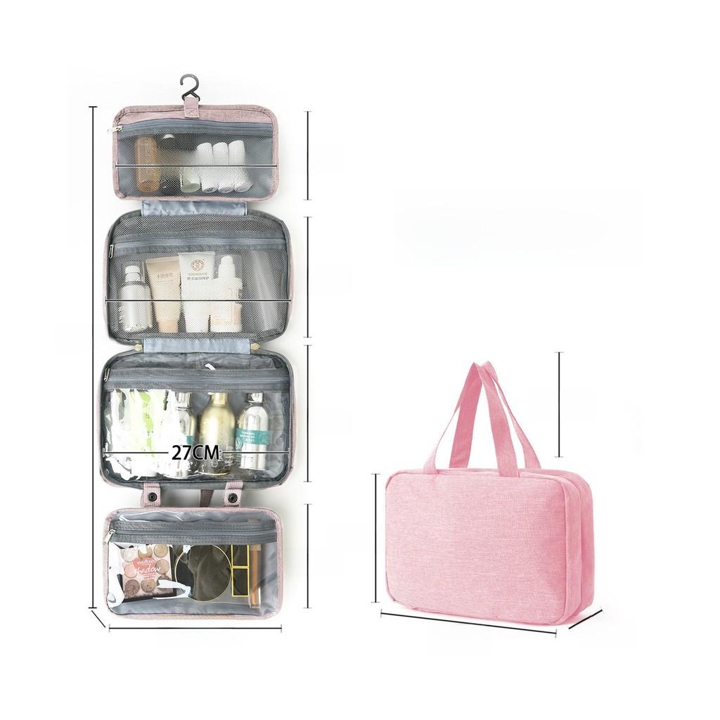 Urban Minimalist Polyester Travel Toiletry Organizer With Multicolor Compartments For Daily Use