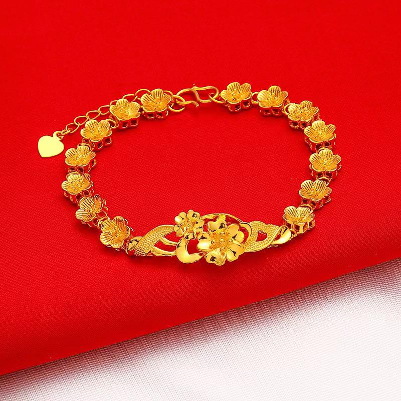 Gold-Plated Women's Lucky Bead Bracelet - Versatile Love and Fortune Jewelry for Couples