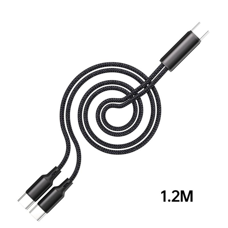 USB C to 2 USB C Splitter Cable Type C Power Cable Nylon Braided, Charge Multiple USB C Gadgets from One USB Source