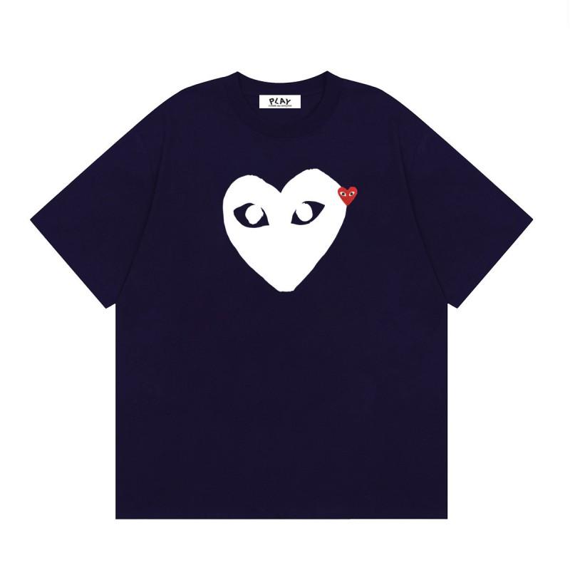 Unisex Casual Loose Fit Cotton T-Shirt With Heart Print Short Sleeve Tee Youth