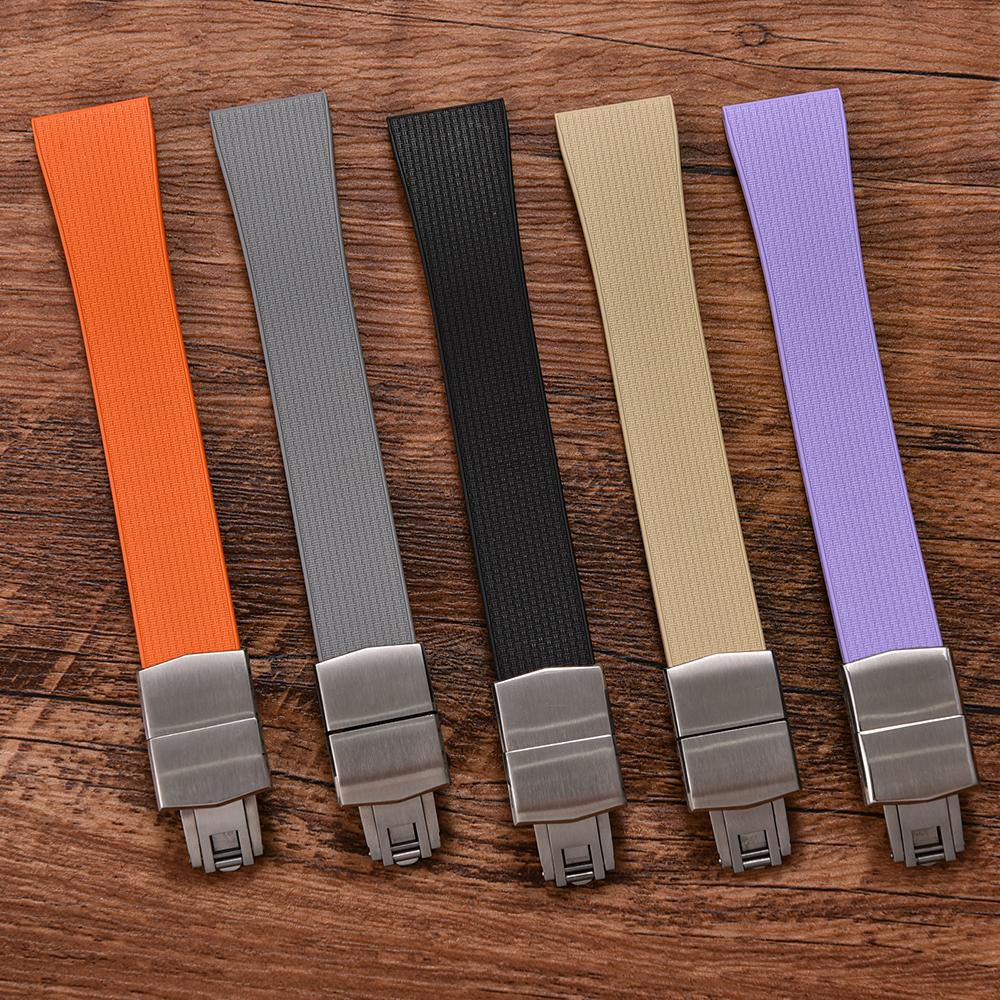 20 мм каучуковые ремешки Delugs CTS Fkm для часов с застежкой-бабочкой 4 цветов Уникальная текстура Быстросъемный ремешок для часов для брендовых часов