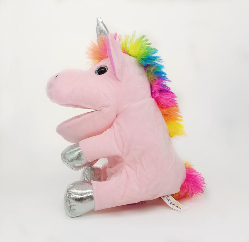 30CM Hand Dolls Children's Toys Plush Rainbow Unicorn Cute Unicorn Family Story Role Playing Finger Toys