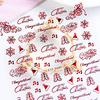 3D Nail Art Christmas Slider Wraps Snowflake Elk Santa Adhesive Flame Sticker Red Gold Manicure Nails Designs