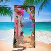 Живописный пляжный коврик Door Beach Towel, супервпитывающий, быстросохнущий, из микрофибры, с принтом 'Вид на океан', мягкий, не собирающий песок, для пикника, прибрежный