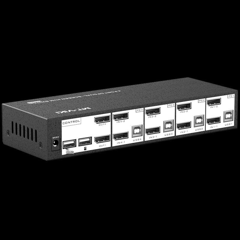MT-Viki 4-портовый KVM-переключатель для двух мониторов 4K DP
