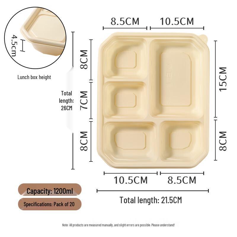 Fanxiaochu Biodegradable Corn Starch Disposable Bento Box