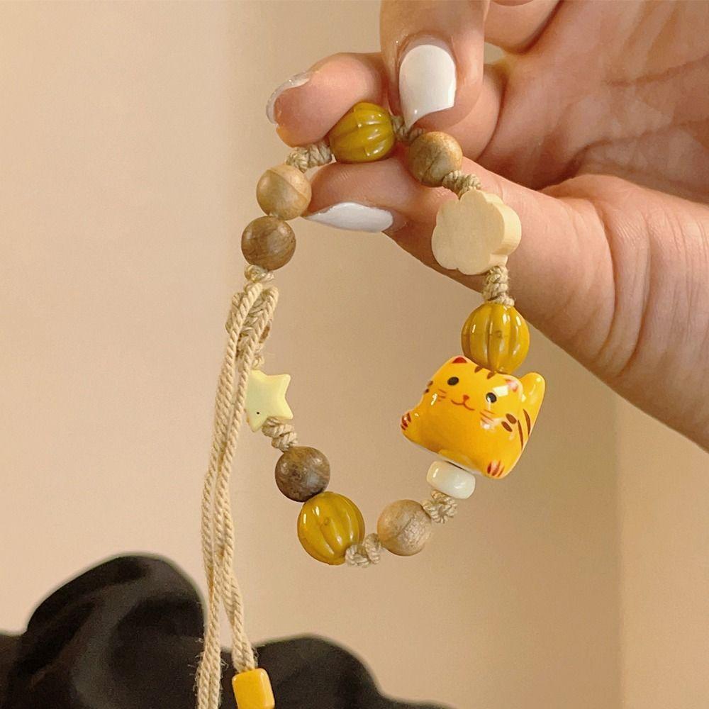 Handmade Maneki Neko Bracelet Korean Style Cat Bead Bracelet Ceramic Cat Bracelet Women
