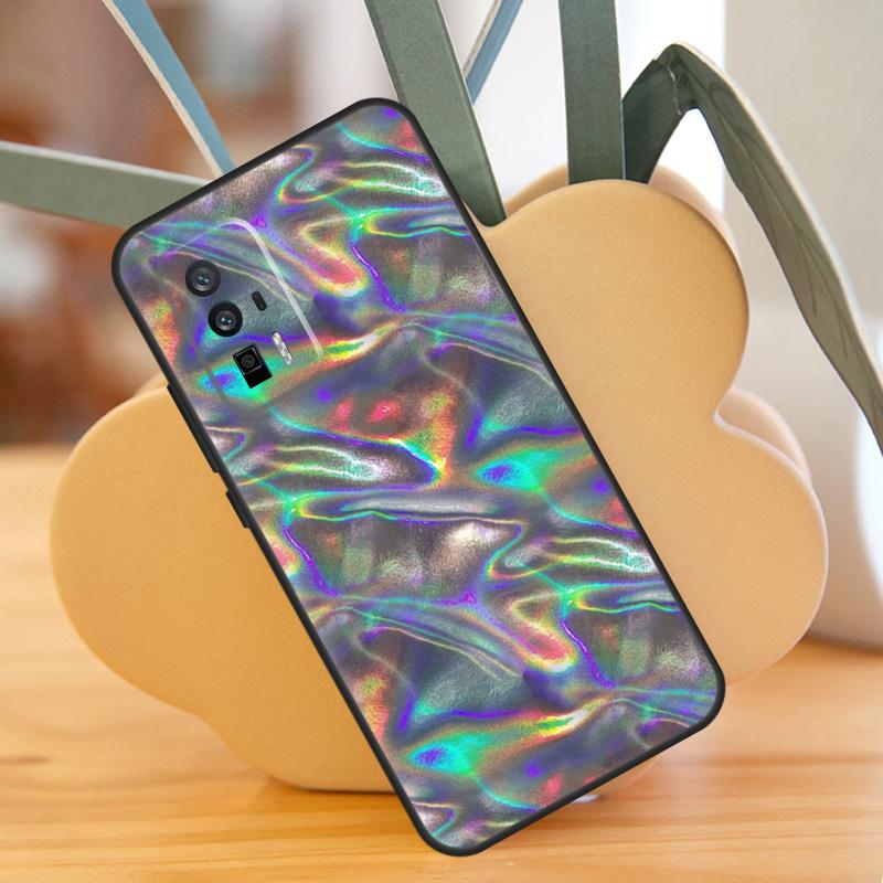 Rainbow Holographic Iridescence Case For POCO F6 Pro X6 X5 X3 F3 F5 M6 M5s Xiaomi 13T Pro 11T 12T 12 13 Lite 14 Ultra Cover
