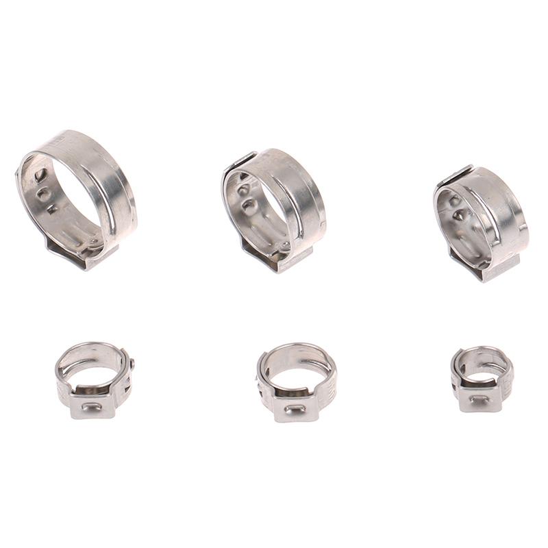 10 шт. хомутов для шлангов с одним ушком, бесступенчатые хомуты из нержавеющей стали 304, кольца-зажимы для герметизации шланга, быстросъемный хомут