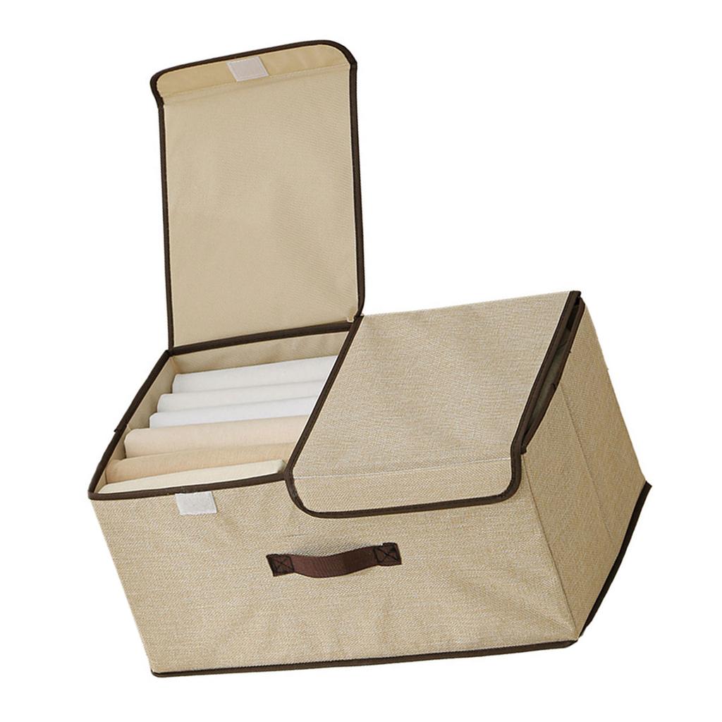 Складной тканевый ящик для хранения с дышащим нетканым дизайном, большая вместимость, многосекционный органайзер для организации одежды дома