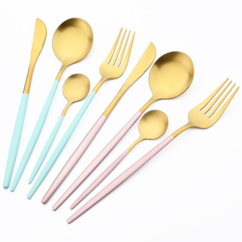 6 шт./компл., набор столовых ложек из черного золота, матовая западная нержавеющая сталь, столовые приборы, столовые приборы, десертная ложка, посуда, набор кухонных столовых приборов для вечеринок