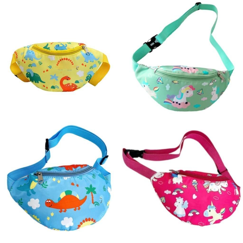 Милая детская поясная сумка с единорогом, мультяшная сумка через плечо с динозавром, нейлоновый материал, легкая и защищенная от краж