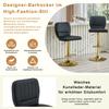 Bar Stool Height-Adjustable 62-83cm, 360 degrees Swivel Chair with Backrest & Footrest, Ergonomic Kitchen, Black Faux Leather, 136kg