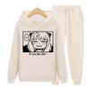 Women Hoodie Set Sportswear Casual Suit Hoodies+Pants Two Piece Set Anime Printing  Womens Hoodies Tracksuits Jogger Pants Clothes