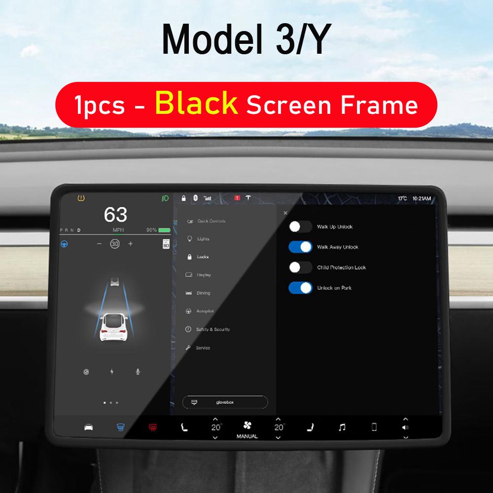 Защитная рамка-молдинг для экрана Juniper на Tesla Model 3 Y, Рамка края экрана, Накладка на зеркало заднего вида, Защитные аксессуары для центральной консоли