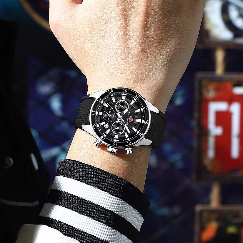 MF MINI FOCUS Man Wristwatch Luxury Waterproof Luminous Date Watch for Men Quartz Sport Silicone Strap Men's Watches Reloj 0627g