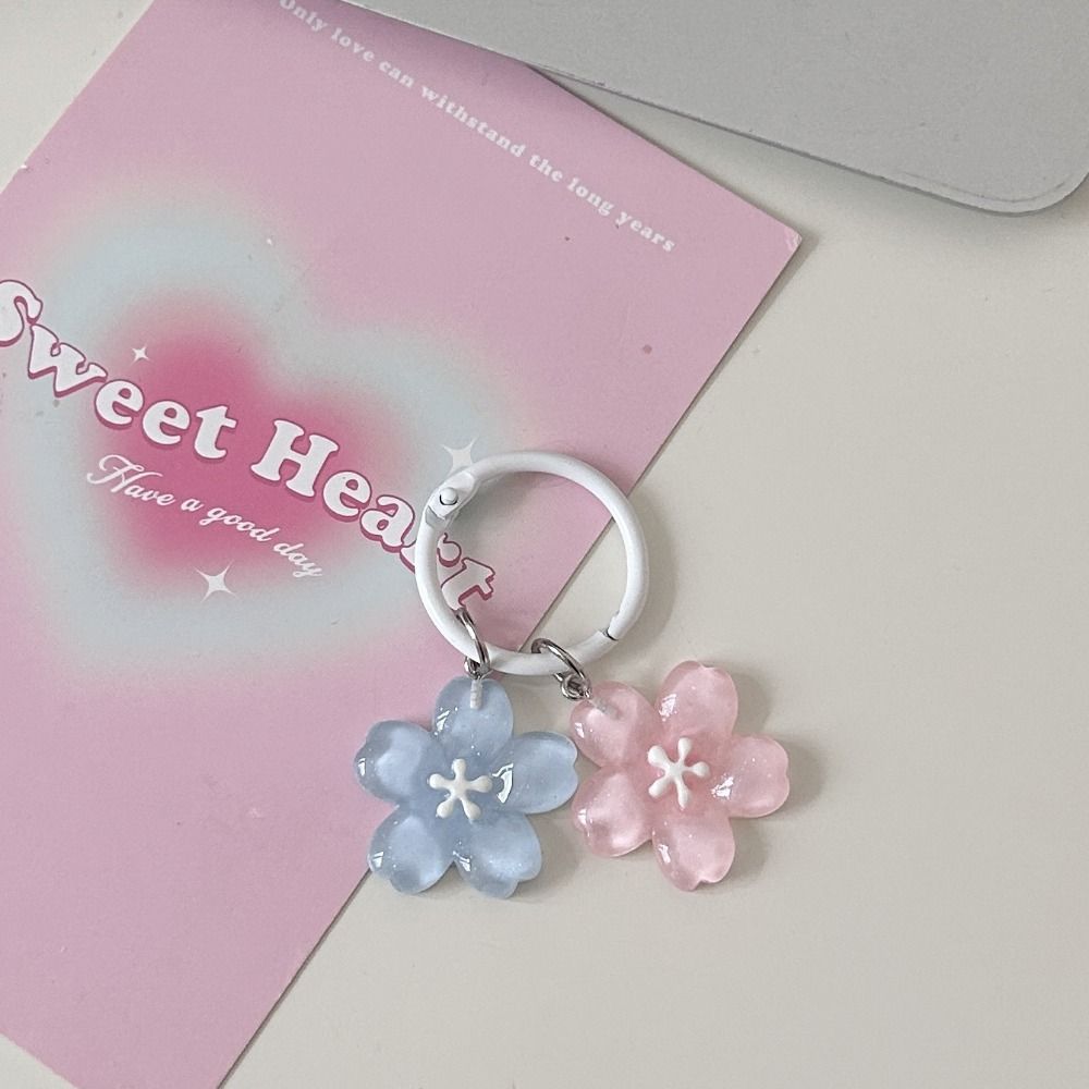 Cherry Blossom Jelly Sakura Pendant Keyring Simulated Translucent Flower Doll Pendant Girls