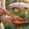Vintage Hanging Platform Feeder Rustic Bird Feeding Station Umbrella-Shaped Bird Feeder  Yard