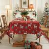 Woven Jacquard Christmas Tablecloth Rectangular Thickened Festive Dining Table Cover Retro American Style Holiday Decor
