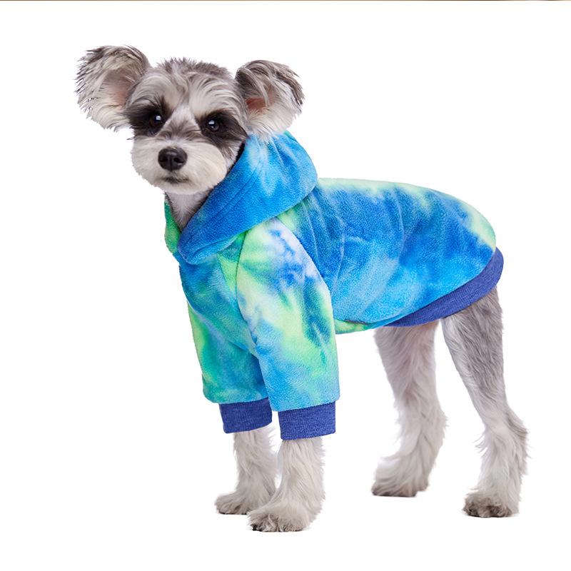 Pet Clothes Autumn Winter New Clothing Poodle Golden Retriever Labrador Medium Large Dogs Fashionable Tie Dye Two Legged Hoodie