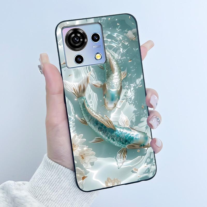 Для ZTE Blade V50 Vita Чехол Роскошный Милый Кролик с Сердечками Смешной Черный Мягкий Силиконовый Чехол для Телефона Для ZTE BladeV50 Vita V50Vita Обложка