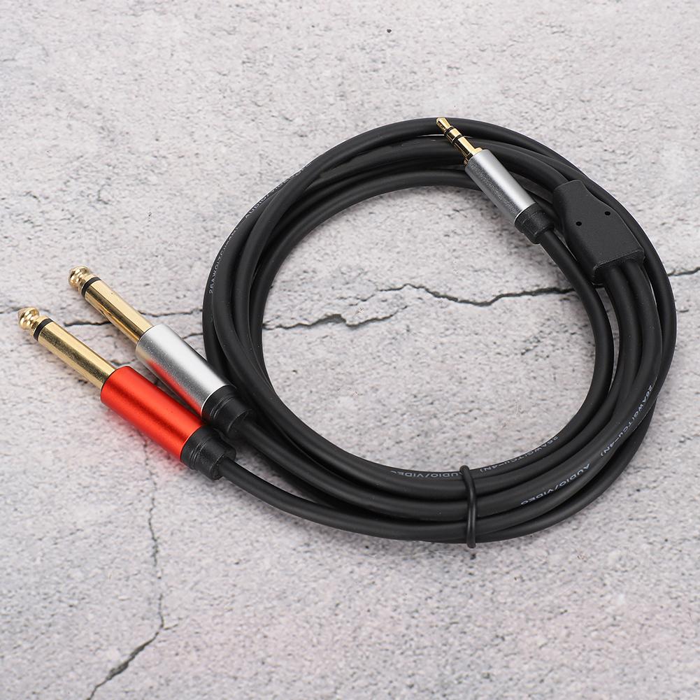 O Кабель 2 в 1 1,8 м 3,5 мм на 6,35 мм Антикоррозионный двойной разветвитель телефон o Провод